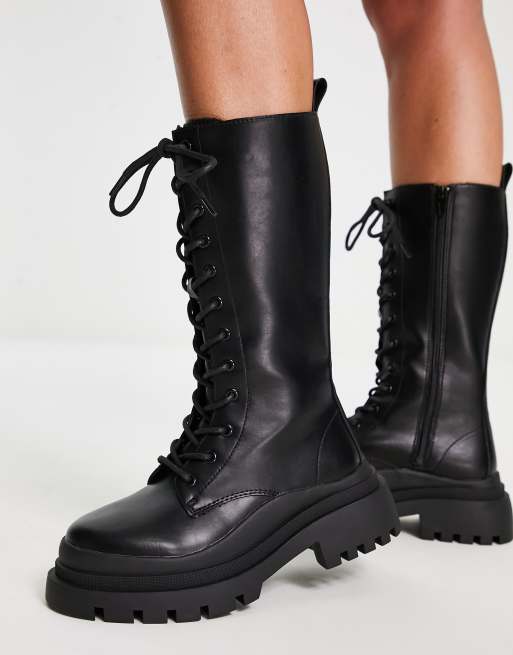 Lace up chunky boots 2024 womens