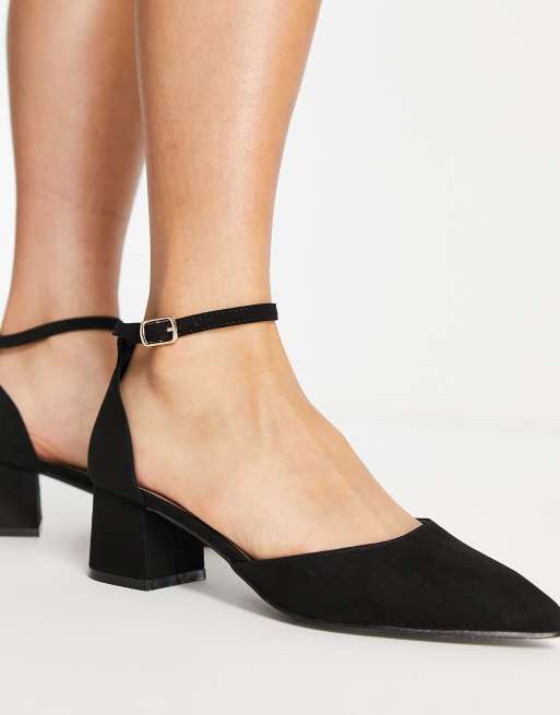 Black low heel shoes wide fit hotsell