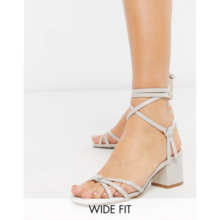 Cream wide best sale fit heeled sandals