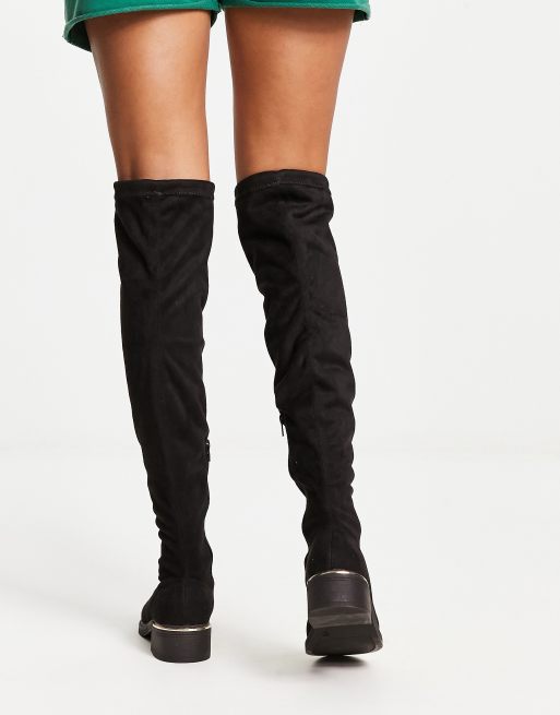 Wide over the hot sale knee suede boots