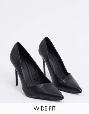 wide fit black stiletto heels