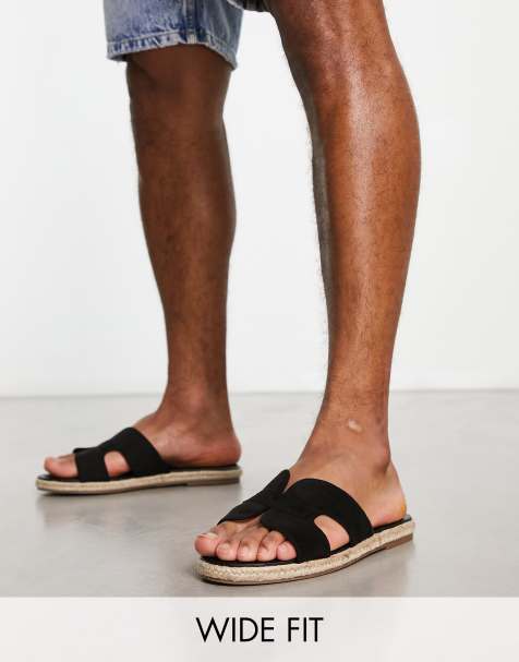 Sandales Plates Noires pour Homme ASOS