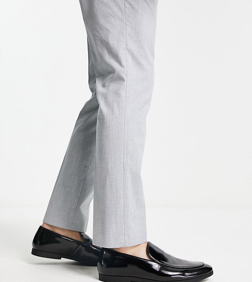 Truffle Collection wide fit slip on loafers in black patent