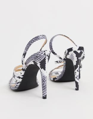 wide fit snake print heels