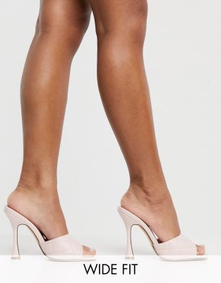 wide fit square toe heels