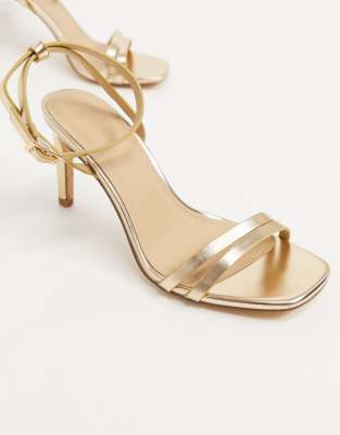 asos gold strappy heels