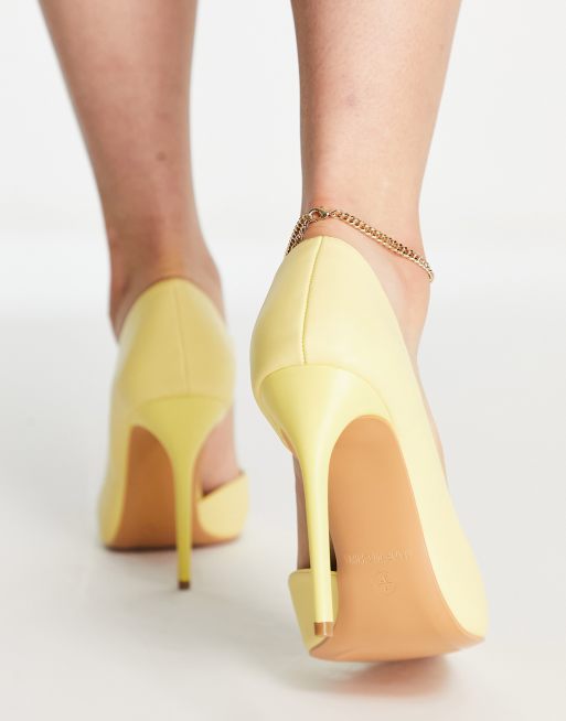 Light yellow high clearance heels