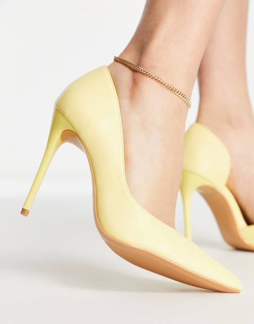 Yellow sale heeled shoes