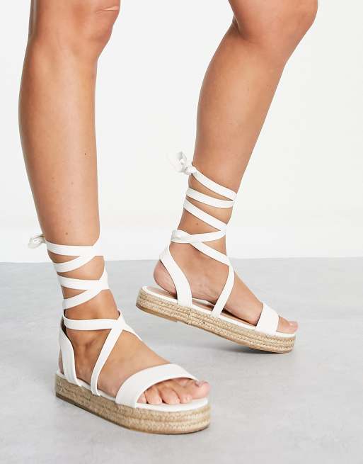 Tie leg espadrille store sandals