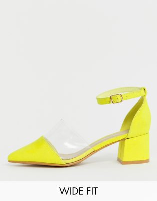 wide fit yellow heels