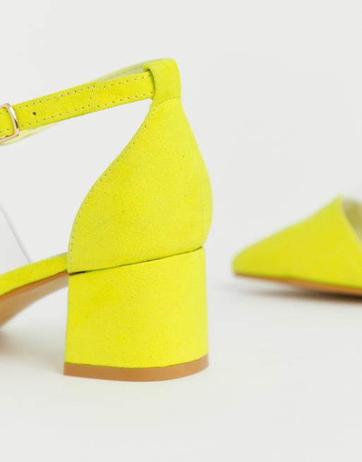 Transparent store neon heels