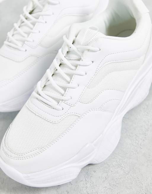 Truffle Collection Wide Fit – Vita sneakers med grov, bubblig sula och bred passform, 2 av 4
