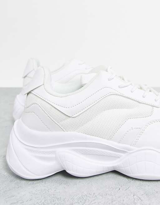 Truffle Collection Wide Fit – Vita sneakers med grov, bubblig sula och bred passform, 4 av 4