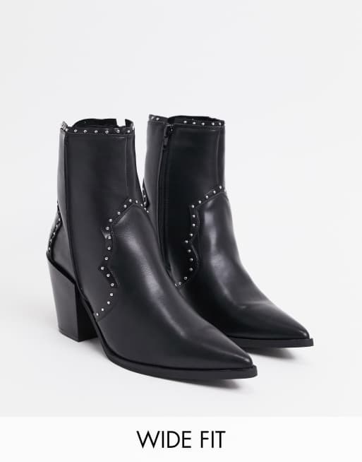 truffle collection mid heel ankle boots