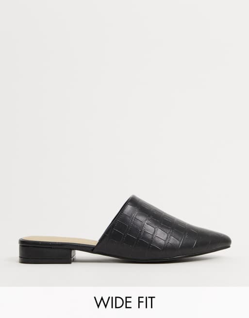 wide fit mules flat