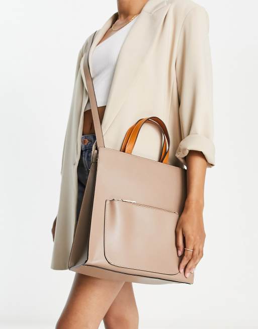 Truffle Collection – Zapinana na suwak torebka crossbody w kolorze khaki