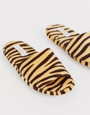 zebra print slippers