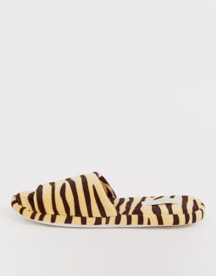 zebra print slippers