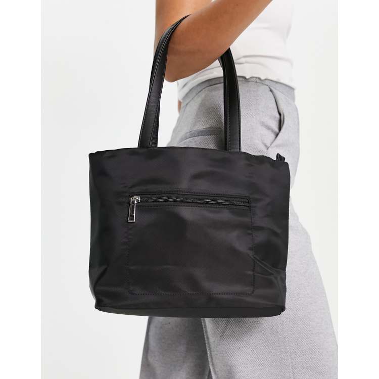 Truffle Collection zip pocket tote bag in black