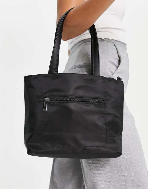 Black zip shopper bag sale