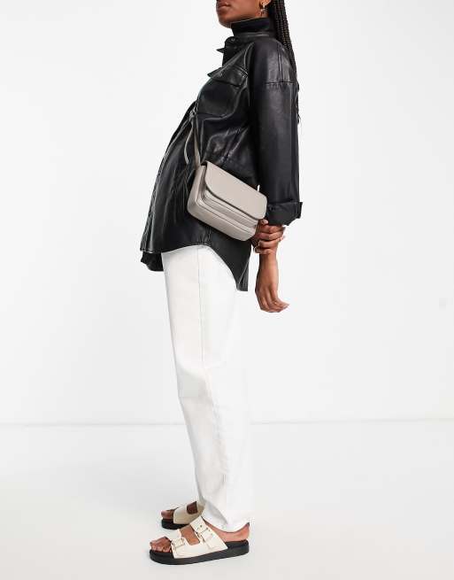 Truffle crossbody flap bag in gray ASOS