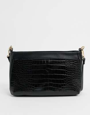 mock croc shoulder bag