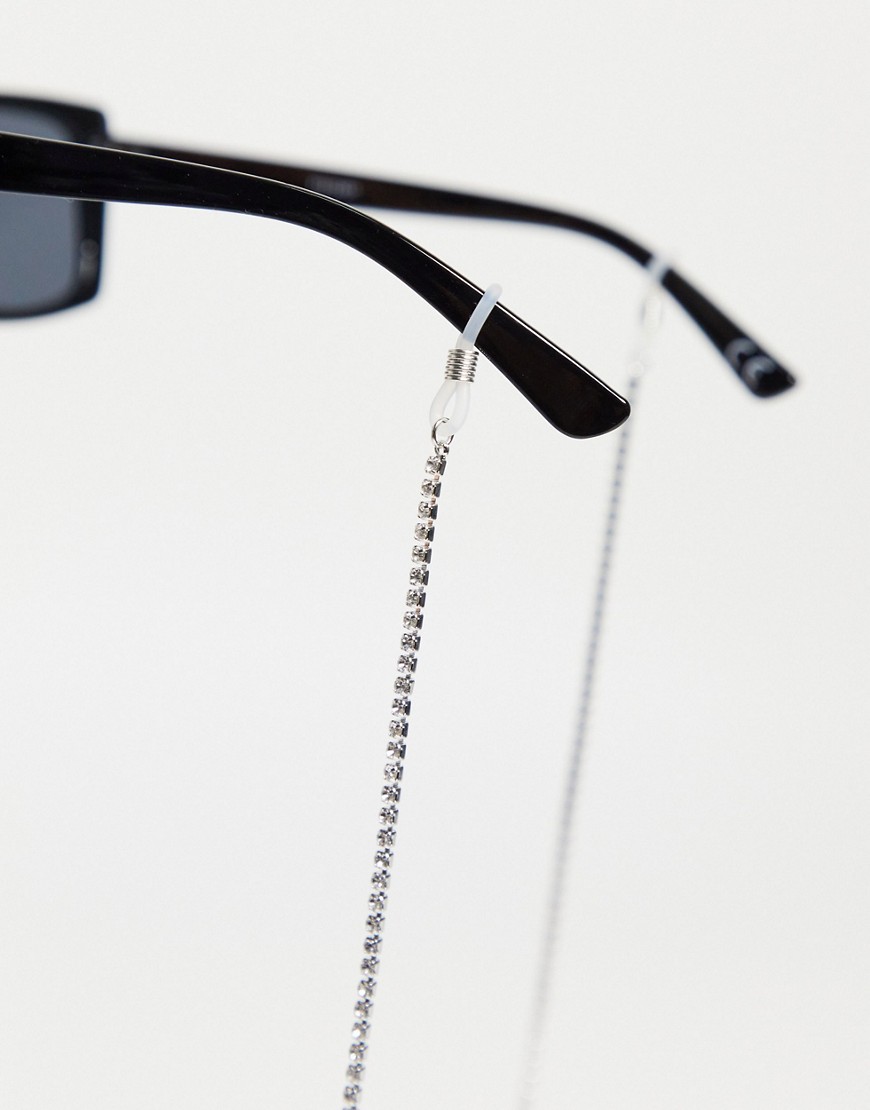 фото Цепочка для солнцезащитных очков серебристого цвета со стразами pieces-серебристый