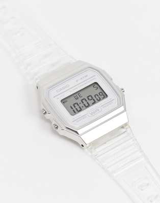 фото Цифровые часы с прозрачным ремешком casio f-91ws-7ef-очистить