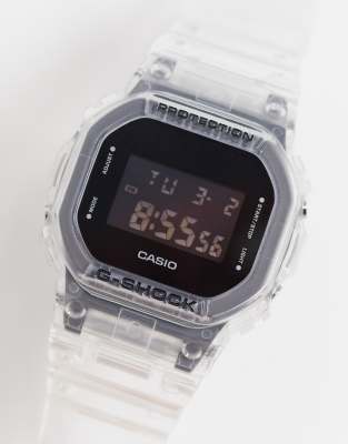 Цифровые часы в стиле унисекс с прозрачным ремешком Casio G-Shock DW-5600SKE-7ER-Прозрачный