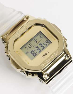 Цифровые часы в стиле унисекс с прозрачным ремешком Casio G-Shock GM-5600SG-9ER-Прозрачный