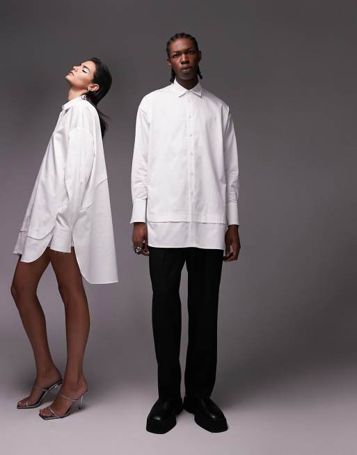 TSTM Unisex - Limited Edition - Dubbellaags overhemd in wit
