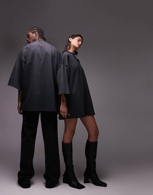 TSTM Unisex Premium Limited Edition oversized turtleneck tee in charcoal