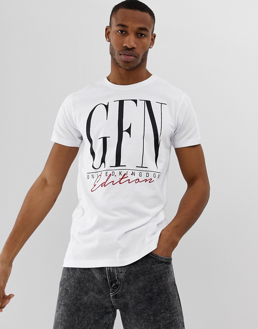 Tætsiddende t-shirt med edition logo i hvid fra Good For Nothing