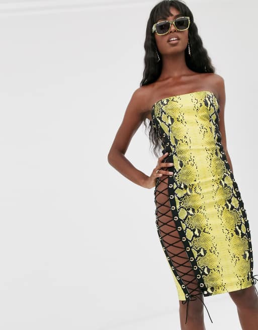 Yellow snake best sale print dress