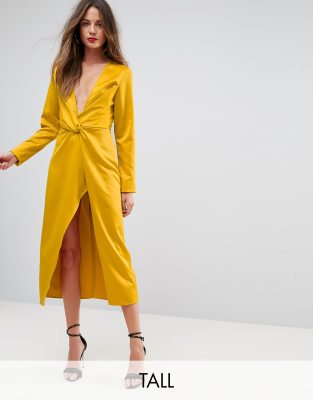 knotted wrap dress