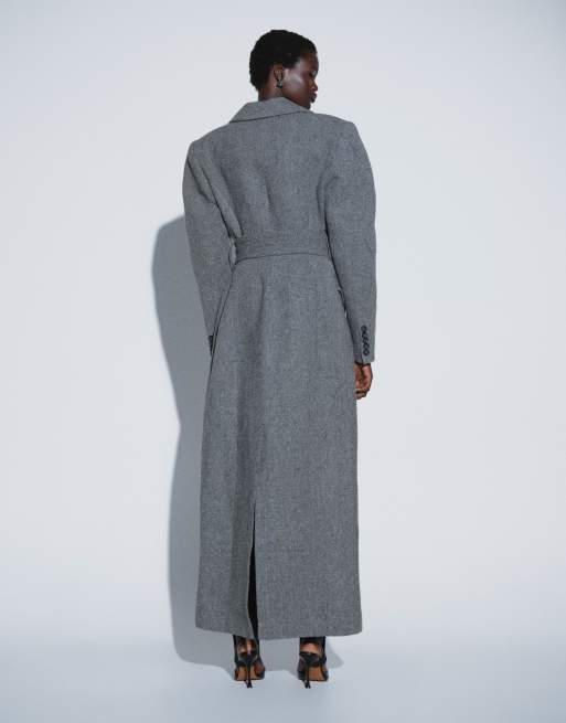 TTYA LAB maxi-frakke med bælte i fiskeben, 4 af 4