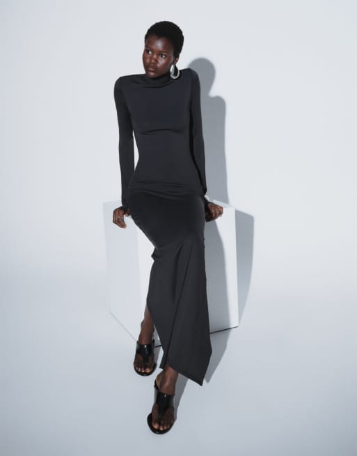 TTYA robe longue en jersey à manches longues noire, 4 de 4