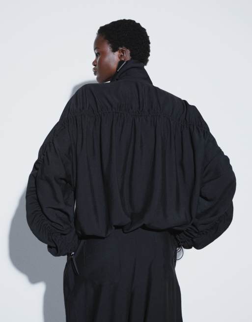 TTYA set soft tracksuit jacket in black, 3 of 4