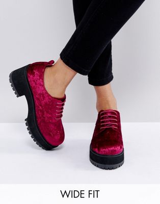 фото Туфли на каблуке для широкой стопы со шнуровкой asos omega-розовый asos design
