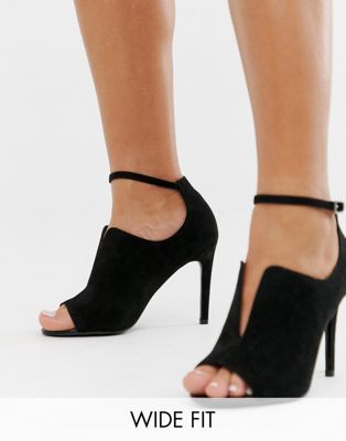 фото Туфли на высоком каблуке для широкой стопы asos design worth-черный