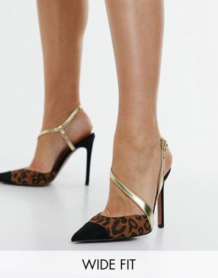 фото Туфли на высоком каблуке с леопардовым принтом для широкой стопы asos design wide fit panni-многоцветный