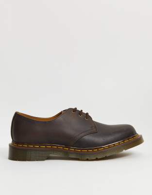 Новинки: обувь Туфли с 3 парами люверсов Dr Martens 1461-Коричневый цвет