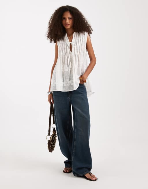 Túnica blanco marfil pulcro de estilo boho Moon Magic de Free People, 2 de 4