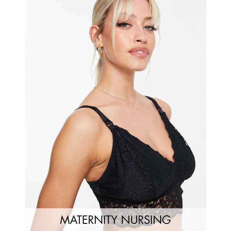 Tutti Rouge Nursing Constance lace bralette in black