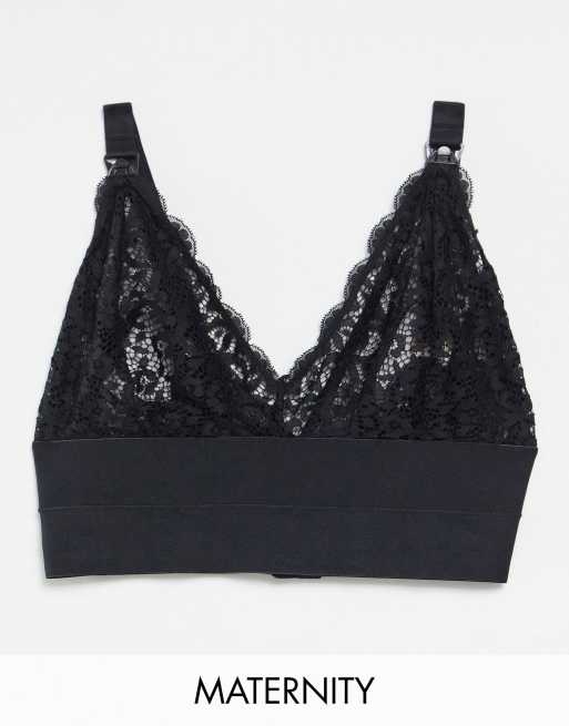 Tutti Rouge - Seraph - Trekantet bralette til amning med blonder i sort