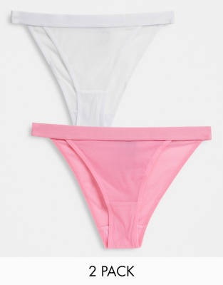 Tutti Rougette 2 pack mesh tanga brazilian briefs in white and pink - MULTI - ASOS Price Checker
