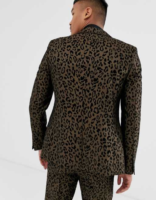 Men's Leopard Tiger Print Suit Jacket