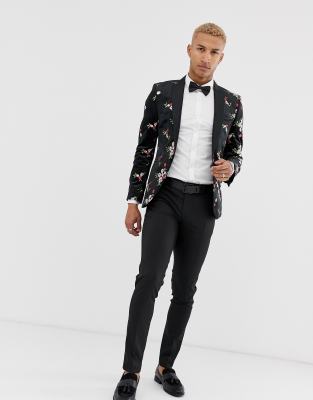 floral velvet jacket