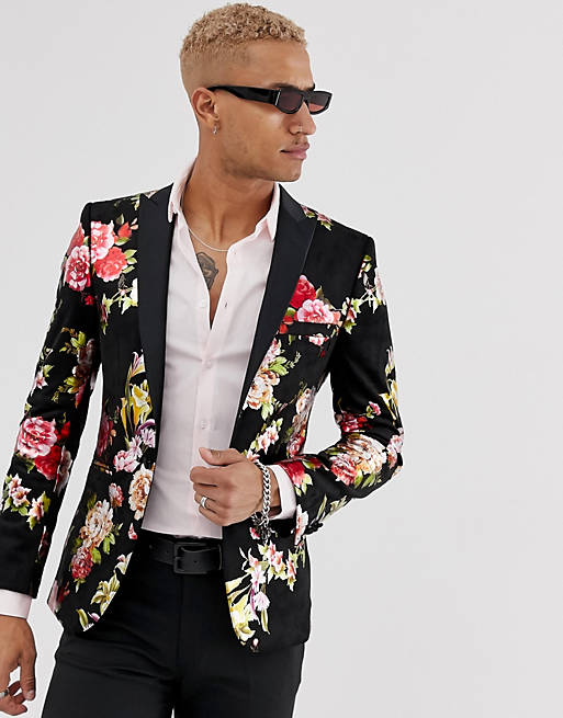 Tux Till Dawn slim fit floral flower jacket
