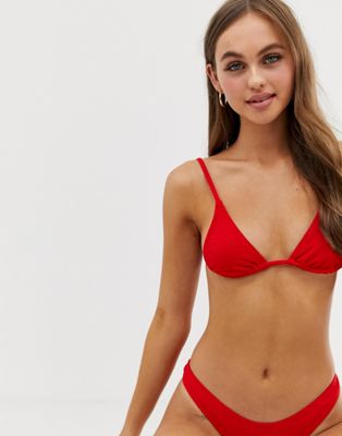 red swimsuit top